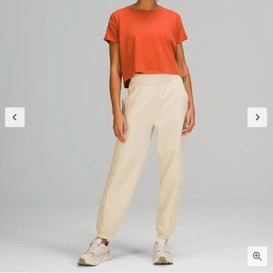 BNWT Lululemon Braided Detail High-Rise Joggers, Size: 2, White Opal